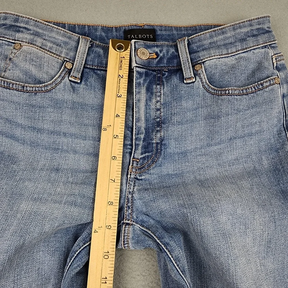 Talbots Skinny Jeans Womens 8 Blue Light Wash Mid Rise Stretch Denim Casual